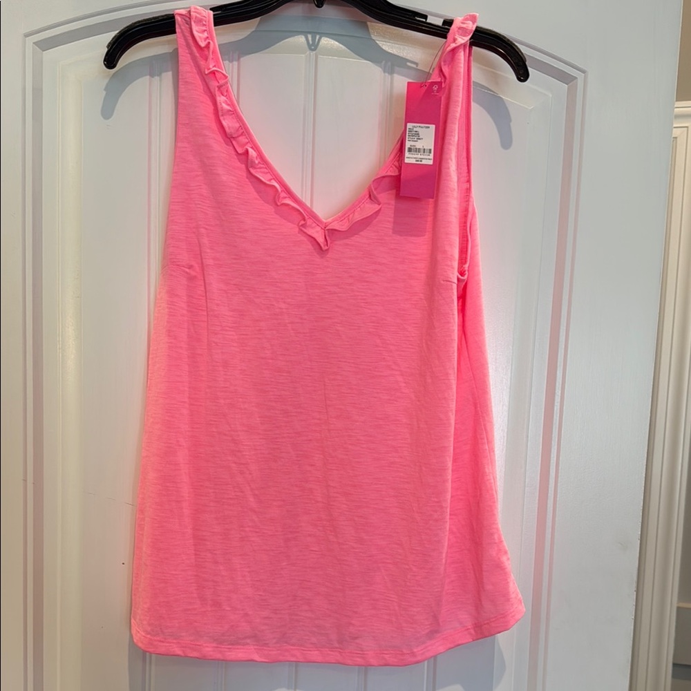 Lilly Pulitzer Pink Ruffled Tank Top